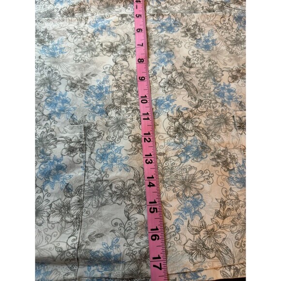 Medgear Scrub Top V Neck - Size Medium - Blue/White /Gray - Medical  Vet Uniform - Picture 3 of 6